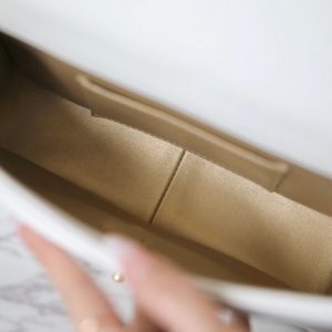 cc 24s mini flap bag 20cm white lambskin pearl ball