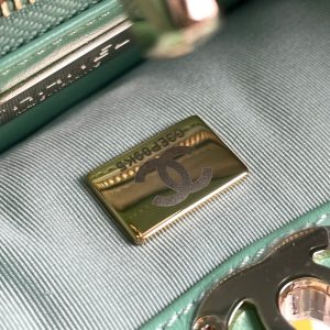 cc 24s31 shopping bag 30cm light green lambskin silver hardware