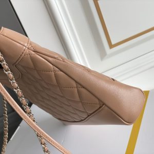 cc 24s31 shopping bag 22cm brown lambskin gold hardware