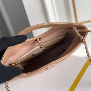 cc 24s31 shopping bag 22cm brown lambskin gold hardware