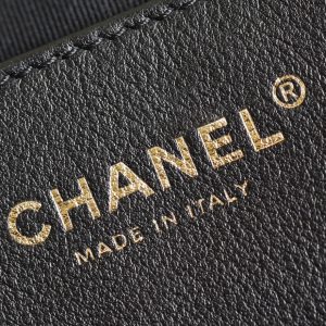 cc 24p hobo bag 28cm black lambskin gold hardware