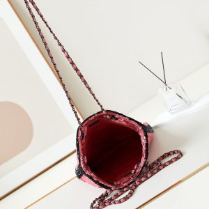 cc 24s31 shopping bag dark pink black sequins black hardware