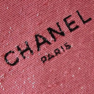 cc 24s31 shopping bag dark pink black sequins black hardware