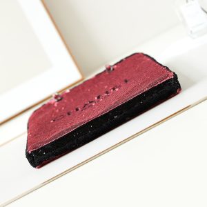 cc 24s31 shopping bag dark pink black sequins black hardware