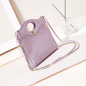 cc 24s31 mini shopping bag 22cm light pink lambskin gold hardware