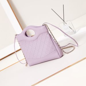 cc 24s31 mini shopping bag 22cm light pink lambskin gold hardware