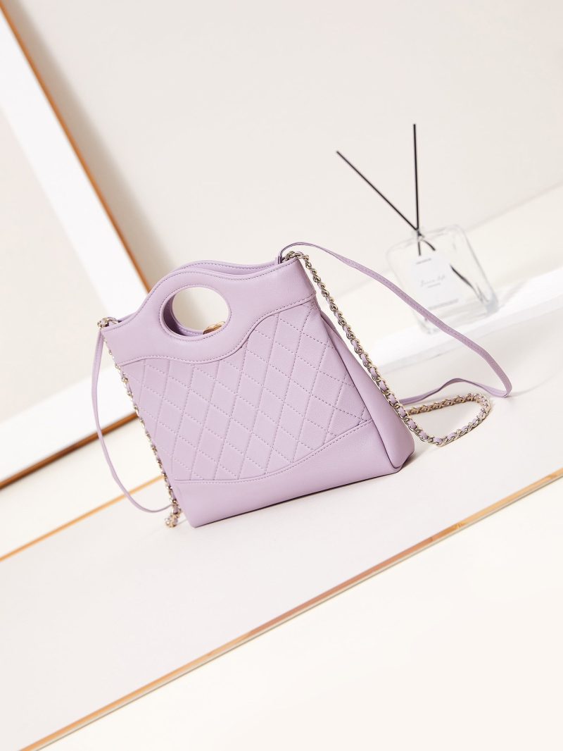 cc 24s31 mini shopping bag 22cm light pink lambskin gold hardware