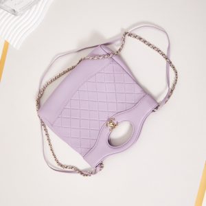 cc 24s31 mini shopping bag 22cm light pink lambskin gold hardware