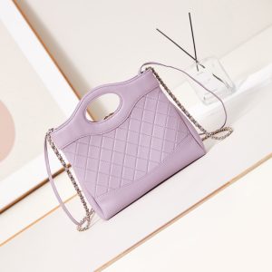 cc 24s31 mini shopping bag 22cm light pink lambskin gold hardware