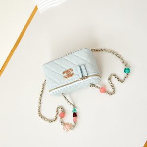 23p vanity 17cm cloud blue lambskin light gold hardware