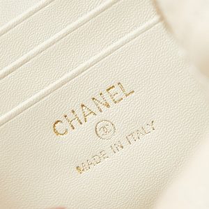 23p vanity 17cm cream lambskin light gold hardware