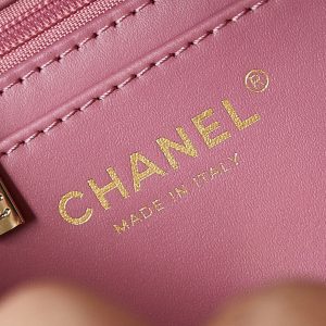 24p mini classic 20cm pink tweed gold hardware