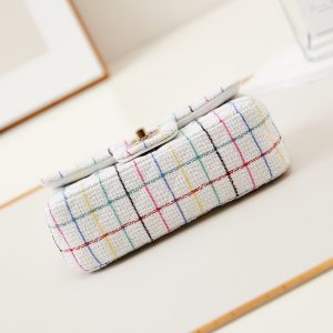 24p mini classic 20cm white tweed gold hardware