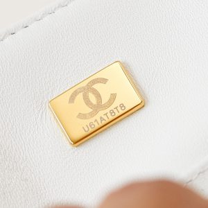 24p mini classic 20cm white tweed gold hardware