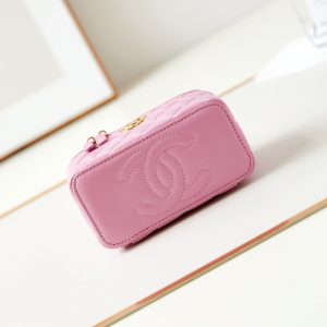 24a vanity 17cm pink lambskin gold hardware