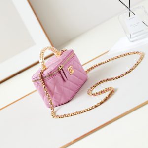 24a vanity 17cm pink lambskin gold hardware