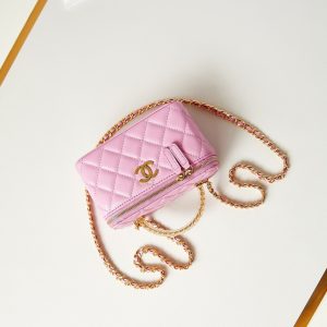 24a vanity 17cm pink lambskin gold hardware