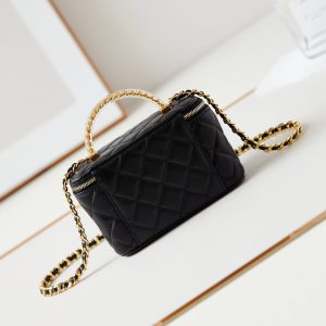 24a vanity 17cm black lambskin gold hardware