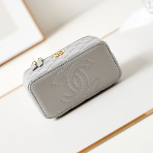 24a vanity 17cm grey lambskin gold hardware