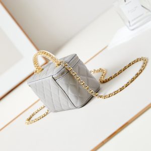 24a vanity 17cm grey lambskin gold hardware