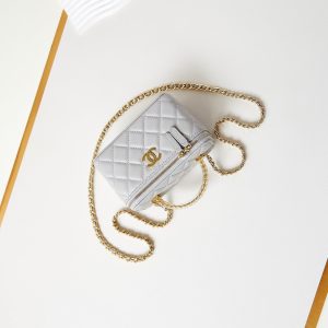 24a vanity 17cm grey lambskin gold hardware