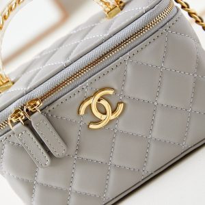 24a vanity 17cm grey lambskin gold hardware