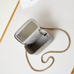 24a vanity 17cm grey lambskin gold hardware