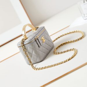 24a vanity 17cm grey lambskin gold hardware