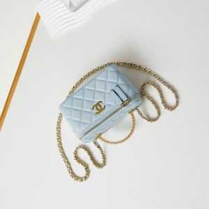 24a vanity 17cm cloud blue lambskin gold hardware