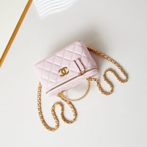 24a vanity 17cm light pink lambskin gold hardware