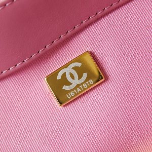 19 flap bag 26 pink tweed gold hardware