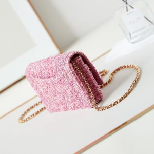 24p woc 19cm pink tweed gold hardware