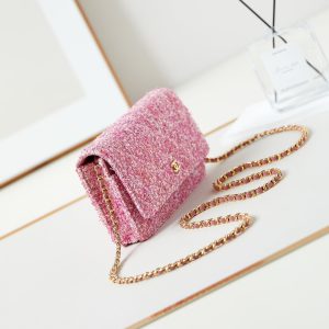 24p woc 19cm pink tweed gold hardware