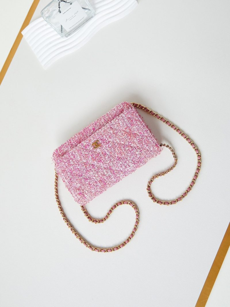 24p woc 19cm pink tweed gold hardware