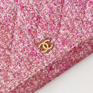 24p woc 19cm pink tweed gold hardware