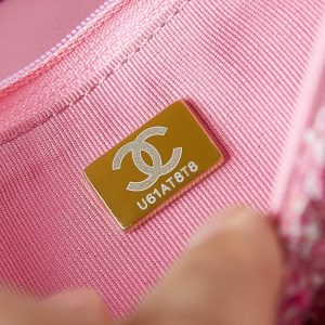 24p woc 19cm pink tweed gold hardware