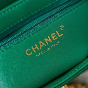 cc 24a nano 19cm kelly shopper bag green lambskin