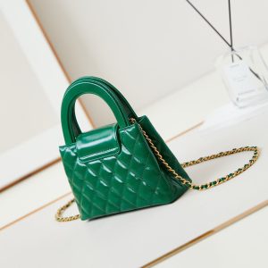 cc 24a nano 19cm kelly shopper bag green lambskin