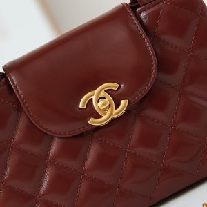 cc 24a nano 19cm kelly shopper bag burgundy lambskin