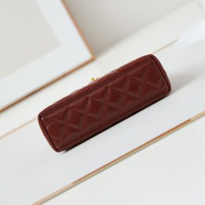 cc 24a nano 19cm kelly shopper bag burgundy lambskin