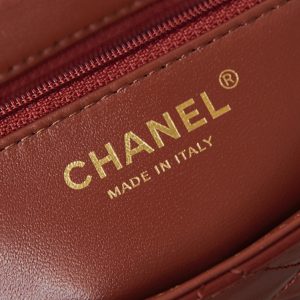 cc 24a nano 19cm kelly shopper bag burgundy lambskin