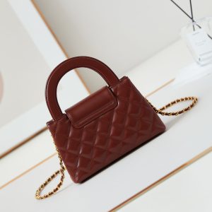cc 24a nano 19cm kelly shopper bag burgundy lambskin