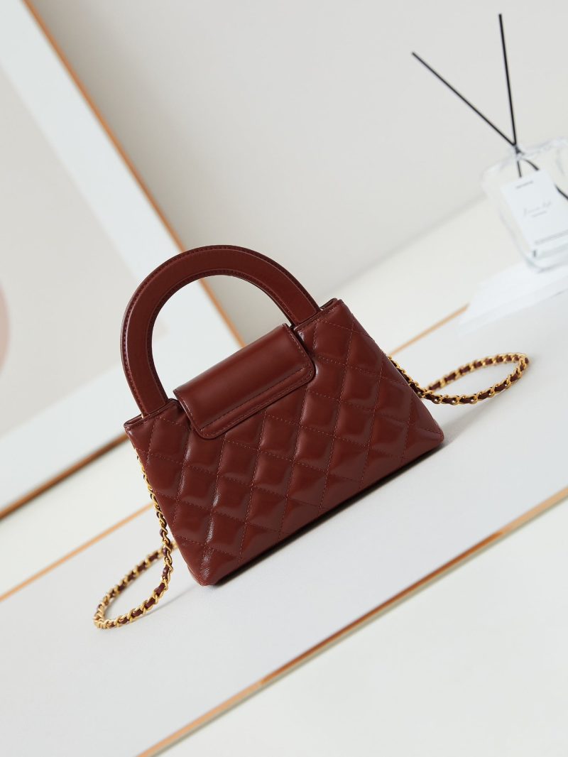 cc 24a nano 19cm kelly shopper bag burgundy lambskin