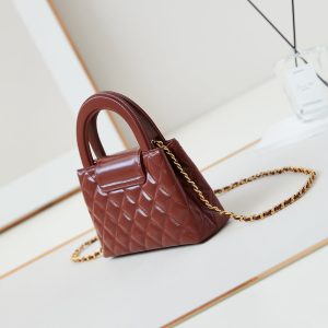 cc 24a nano 19cm kelly shopper bag burgundy lambskin