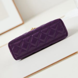 cc 24a nano 19cm kelly shopper bag purple lambskin