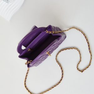 cc 24a nano 19cm kelly shopper bag purple lambskin