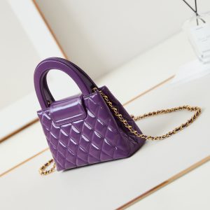 cc 24a nano 19cm kelly shopper bag purple lambskin