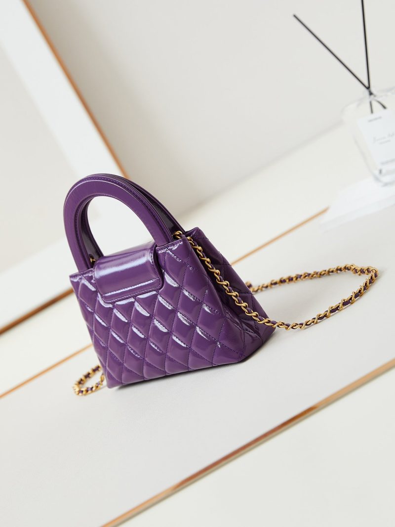 cc 24a nano 19cm kelly shopper bag purple lambskin