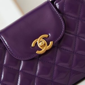 cc 24a nano 19cm kelly shopper bag purple lambskin