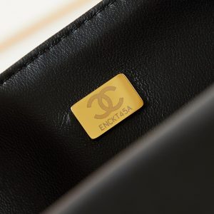 24s medium flap bag 25cm black calfskin gold hardware